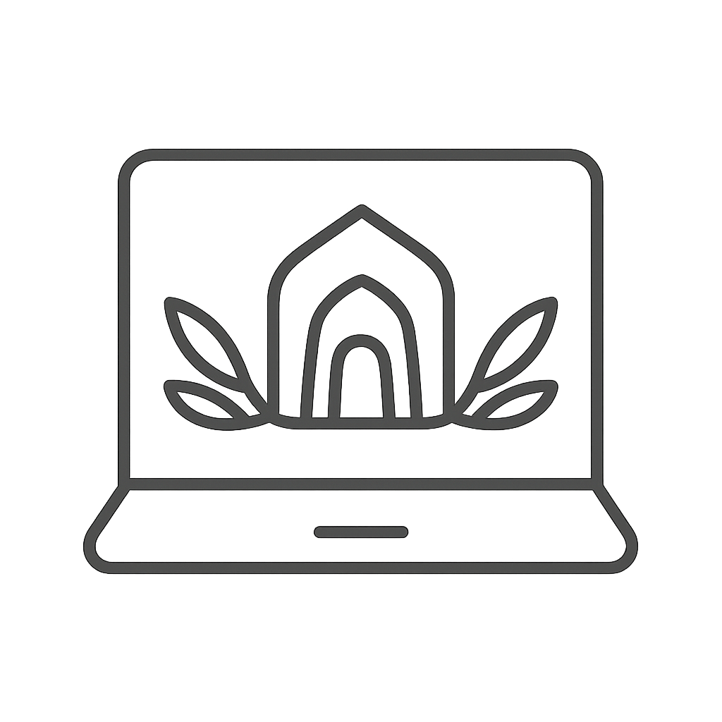 Topic: Eco-friendly land company Mode: Line icon style Color scheme: Gray Primary color: Lighter shade of gray for border ...